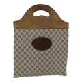 GUCCI GG Supreme Hand Bag PVC Leather Suede Beige Brown yk15083
