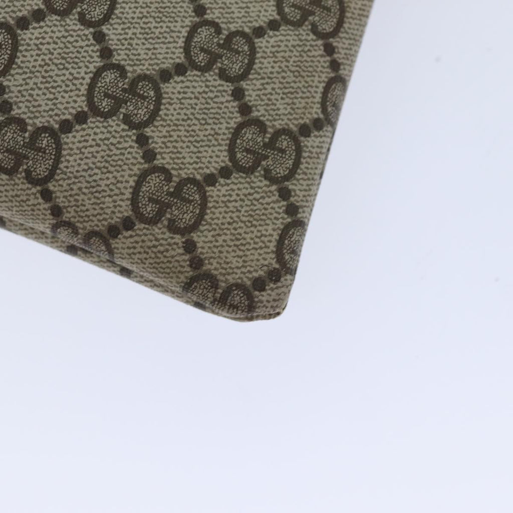 GUCCI GG Supreme Hand Bag PVC Leather Suede Beige Brown yk15083