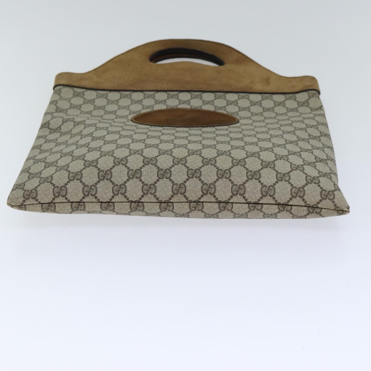 GUCCI GG Supreme Hand Bag PVC Leather Suede Beige Brown yk15083