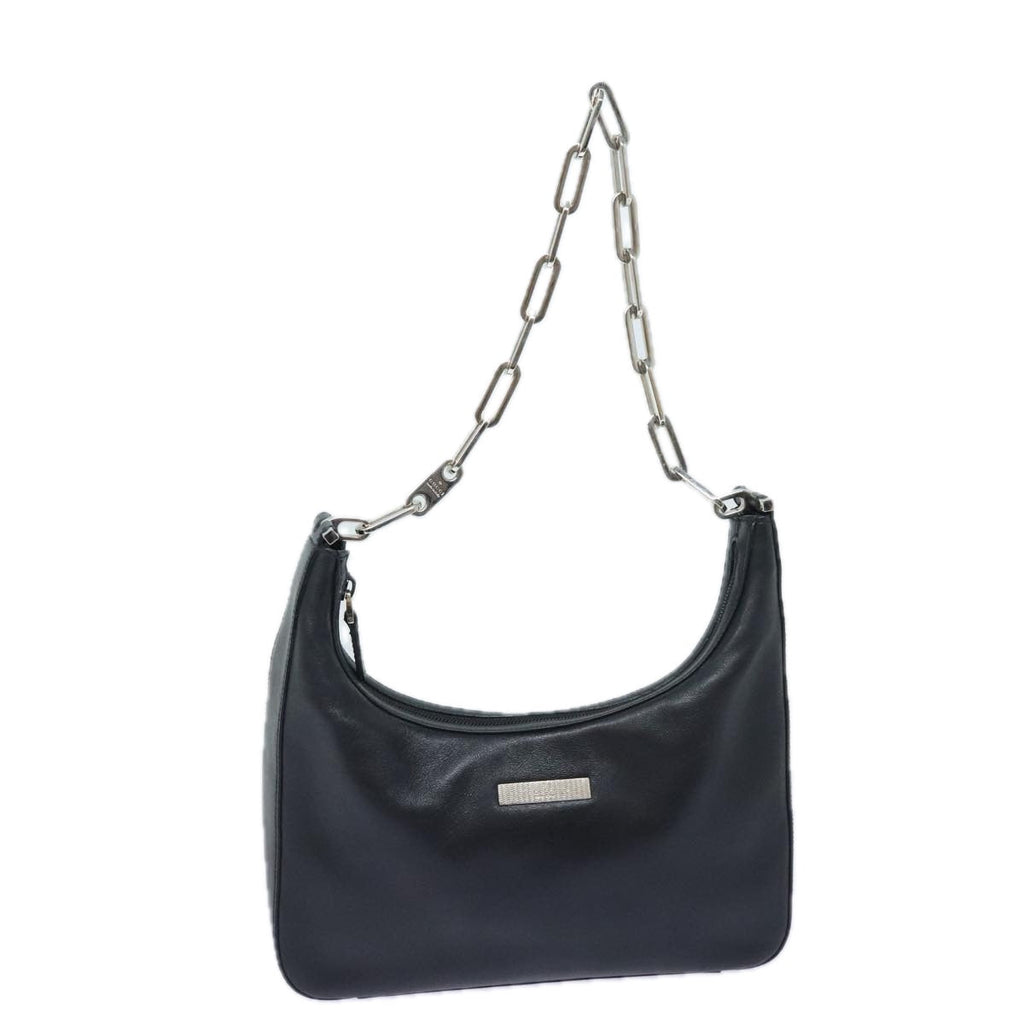 GUCCI Chain Shoulder Bag Leather Black Silver 001 3873 3754 yk15085