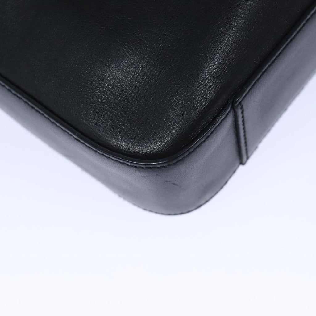 GUCCI Chain Shoulder Bag Leather Black Silver 001 3873 3754 yk15085