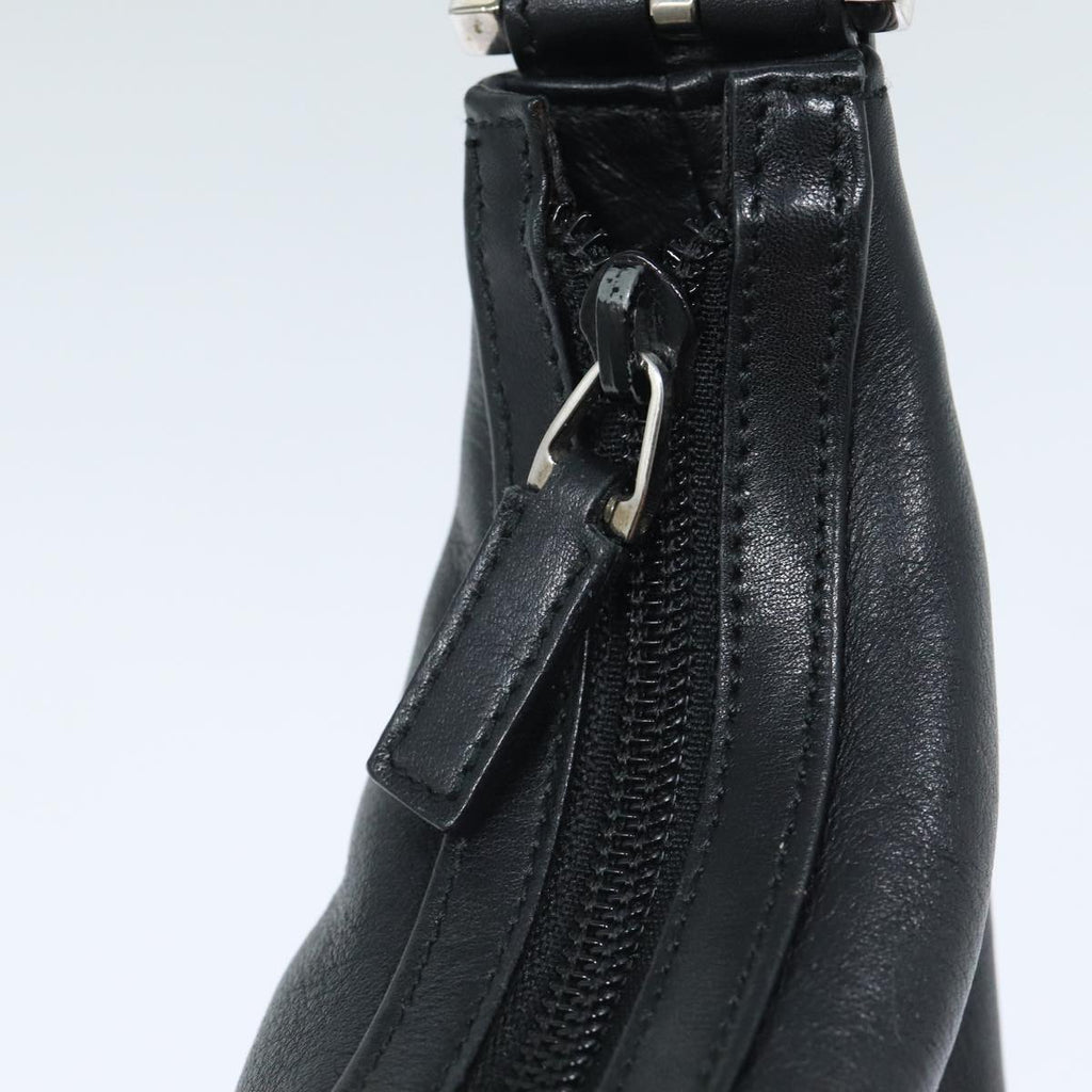 GUCCI Chain Shoulder Bag Leather Black Silver 001 3873 3754 yk15085