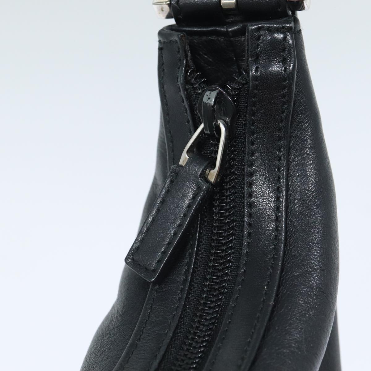 GUCCI Chain Shoulder Bag Leather Black Silver 001 3873 3754 yk15085