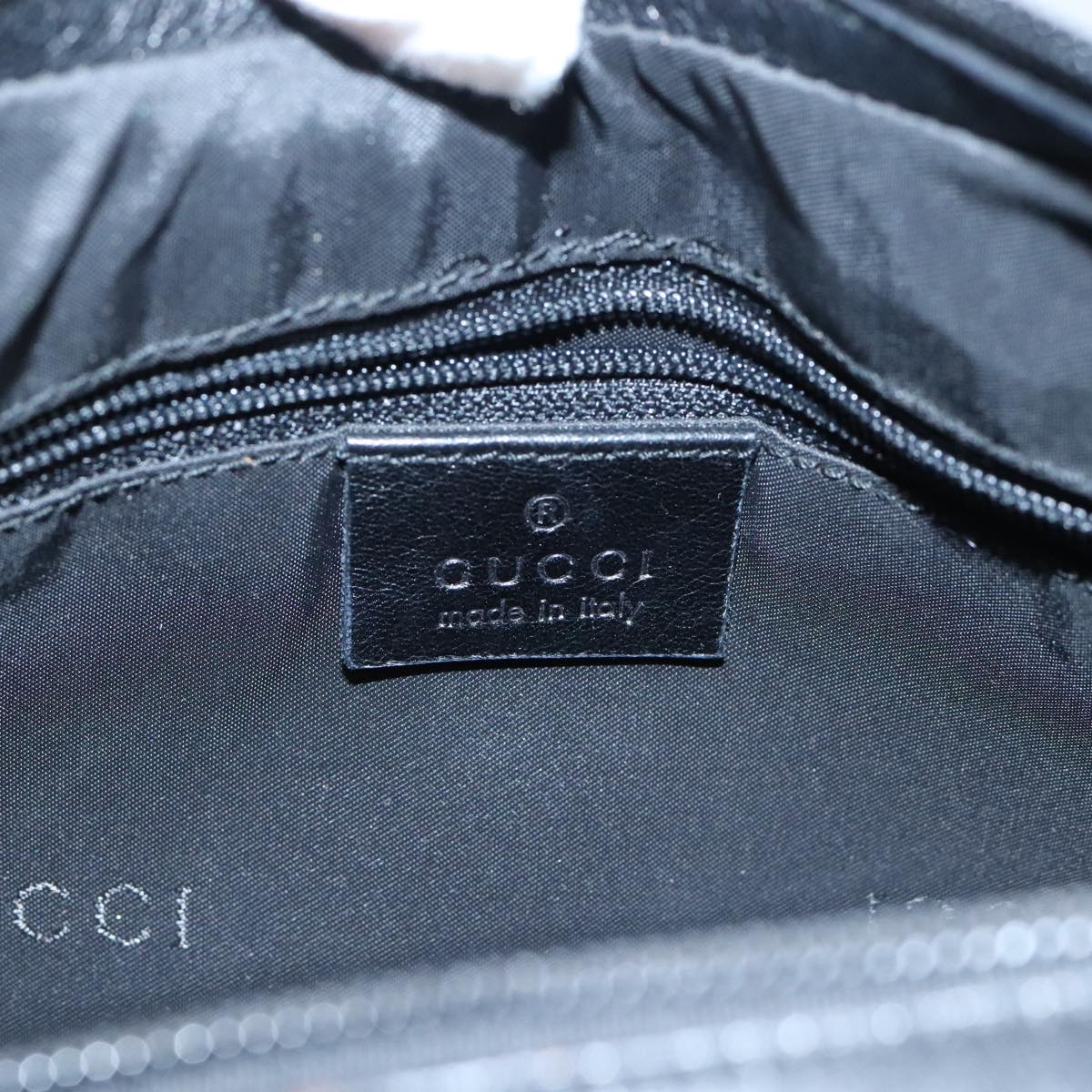 GUCCI Chain Shoulder Bag Leather Black Silver 001 3873 3754 yk15085