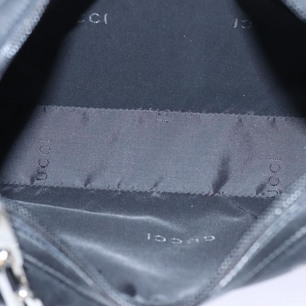 GUCCI Chain Shoulder Bag Leather Black Silver 001 3873 3754 yk15085