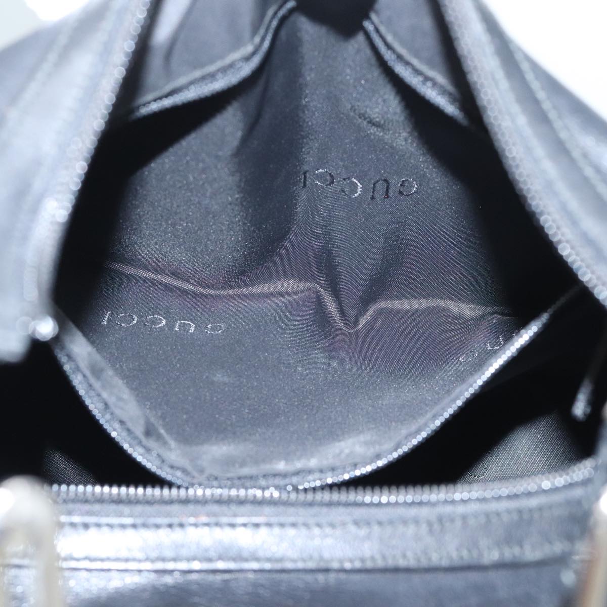 GUCCI Chain Shoulder Bag Leather Black Silver 001 3873 3754 yk15085
