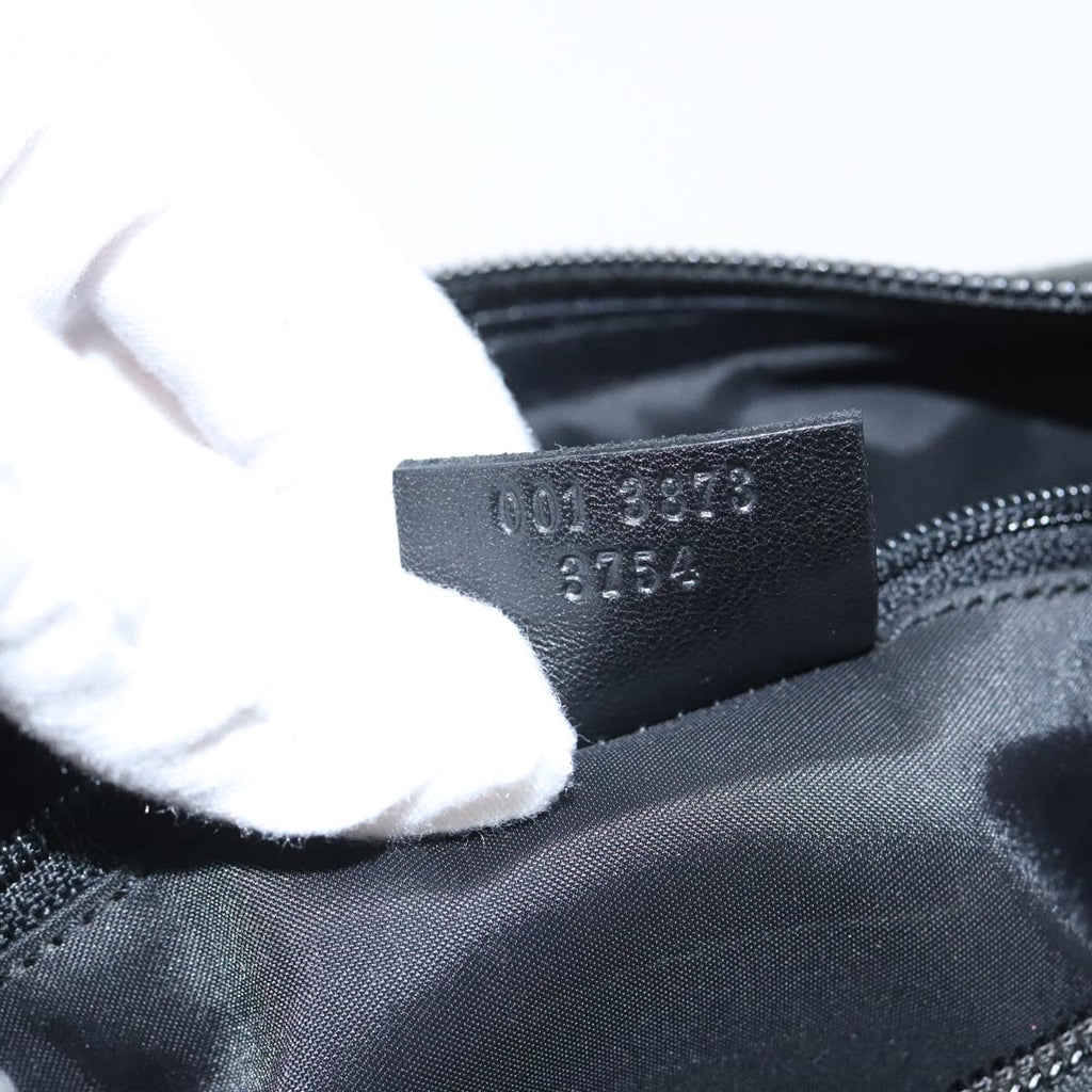 GUCCI Chain Shoulder Bag Leather Black Silver 001 3873 3754 yk15085