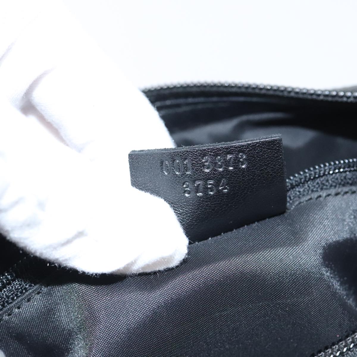 GUCCI Chain Shoulder Bag Leather Black Silver 001 3873 3754 yk15085