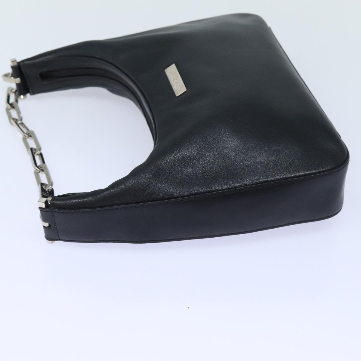GUCCI Chain Shoulder Bag Leather Black Silver 001 3873 3754 yk15085