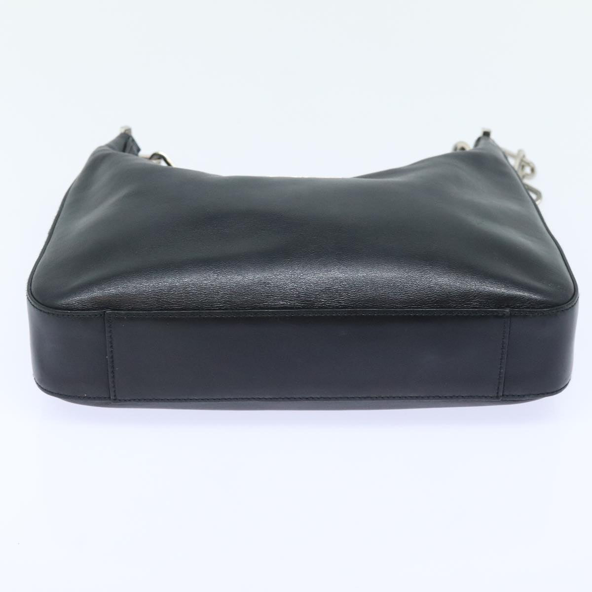 GUCCI Chain Shoulder Bag Leather Black Silver 001 3873 3754 yk15085