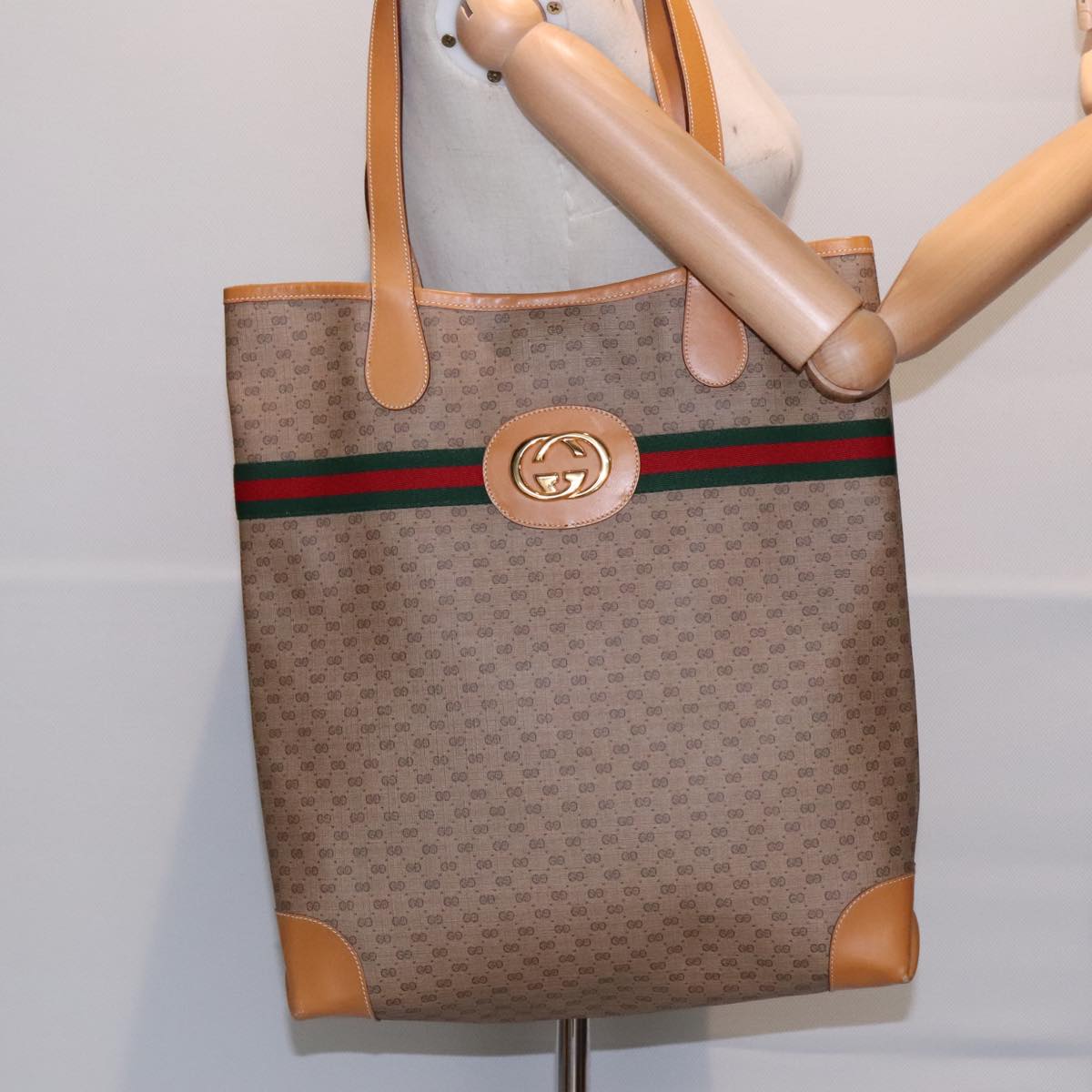 GUCCI Micro GG Supreme Web Sherry Line Bag PVC Beige 002 904 0131 yk15129