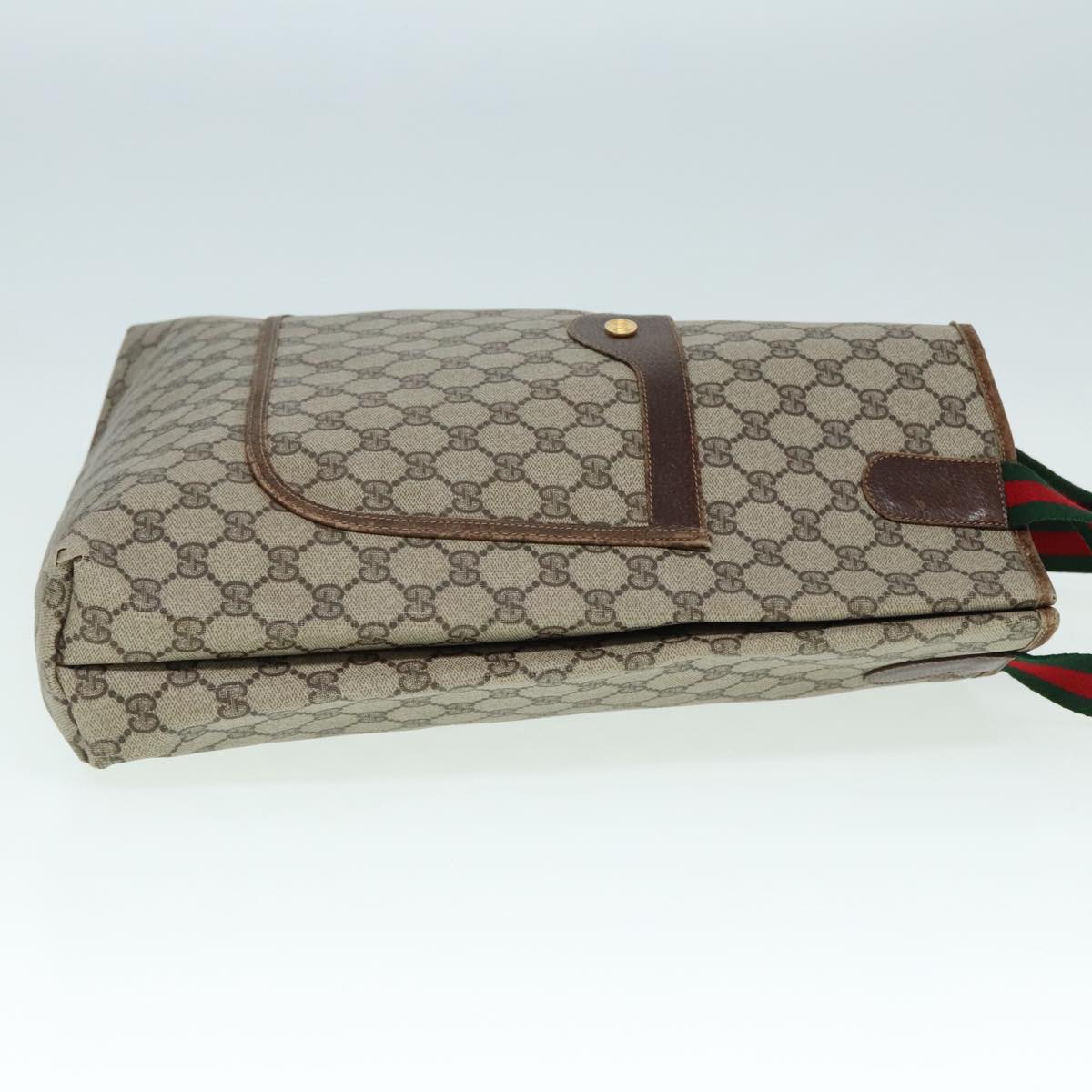 GUCCI GG Supreme Web Sherry Line Tote Bag PVC Beige Red 16 002 4487 yk15139