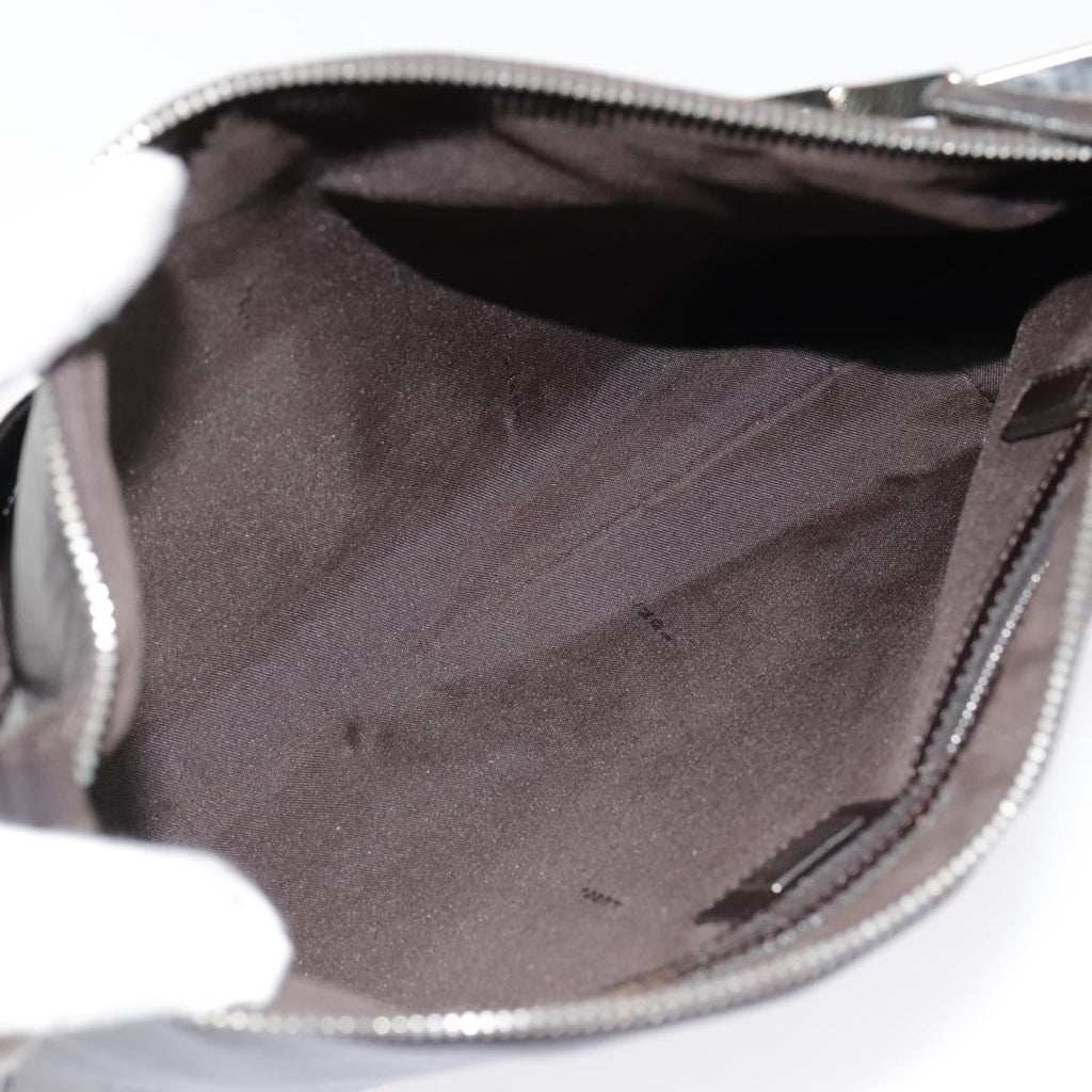 FENDI Hand Bag Leather Brown Silver yk15150