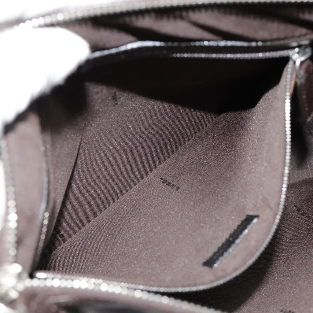 FENDI Hand Bag Leather Brown Silver yk15150