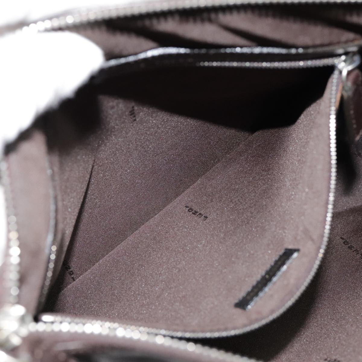 FENDI Hand Bag Leather Brown Silver yk15150