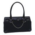 GUCCI GG Canvas Horsebit Shoulder Bag Black Silver 114913 yk15158