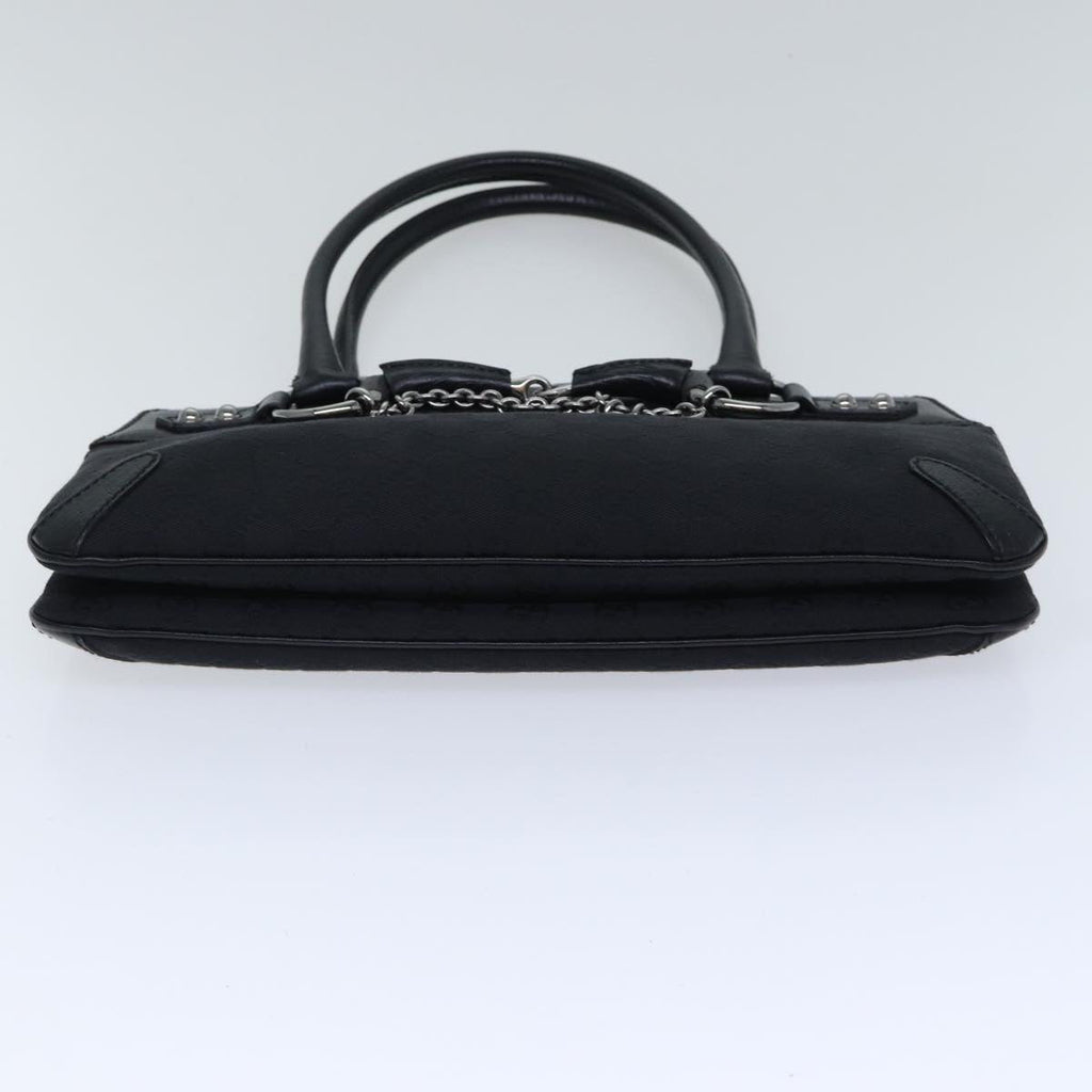 GUCCI GG Canvas Horsebit Shoulder Bag Black Silver 114913 yk15158