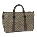 GUCCI GG Supreme Web Sherry Line Hand Bag PVC Beige Gold 39 02 041 yk15162