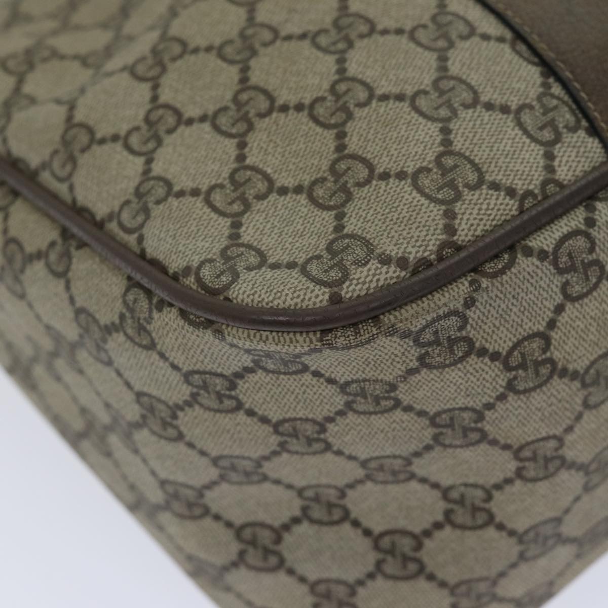 GUCCI GG Supreme Web Sherry Line Hand Bag PVC Beige Gold 39 02 041 yk15162