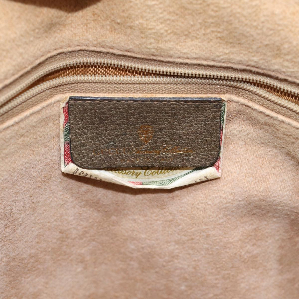 GUCCI GG Supreme Web Sherry Line Hand Bag PVC Beige Gold 39 02 041 yk15162