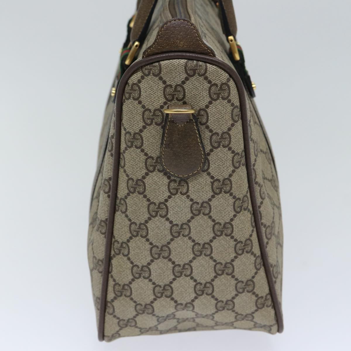 GUCCI GG Supreme Web Sherry Line Hand Bag PVC Beige Gold 39 02 041 yk15162