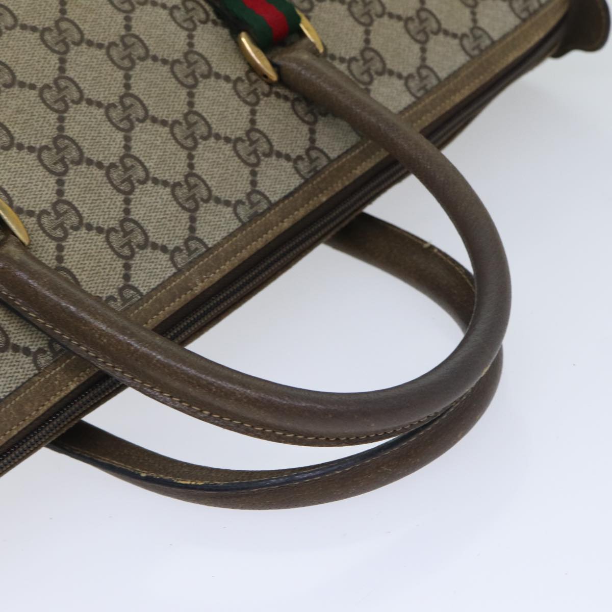 GUCCI GG Supreme Web Sherry Line Hand Bag PVC Beige Gold 39 02 041 yk15162
