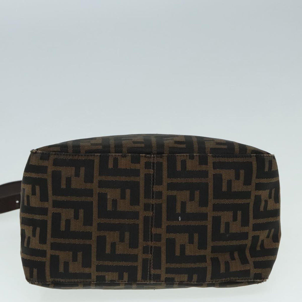 FENDI Zucca Canvas Mamma Baguette Shoulder Bag Brown Black Silver yk15163