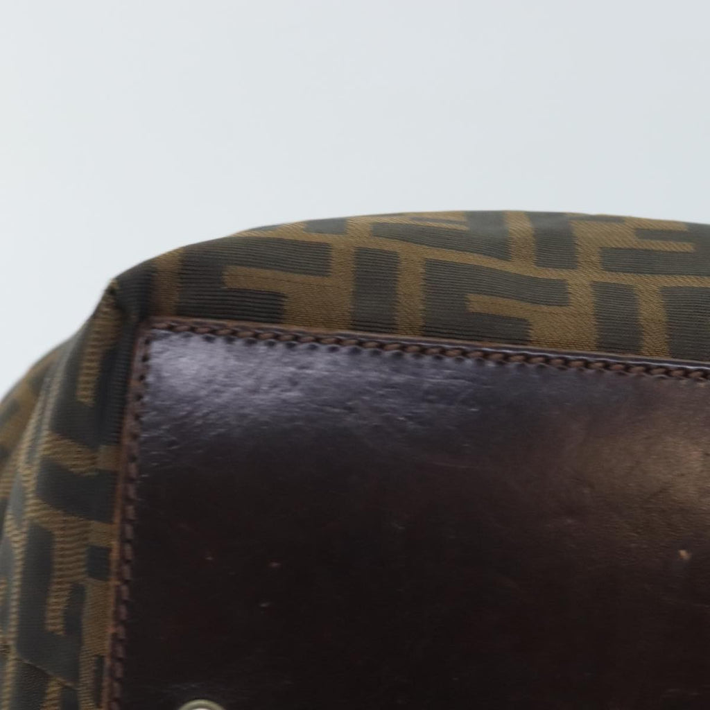FENDI Zucca Canvas Hand Bag Brown Black yk15166