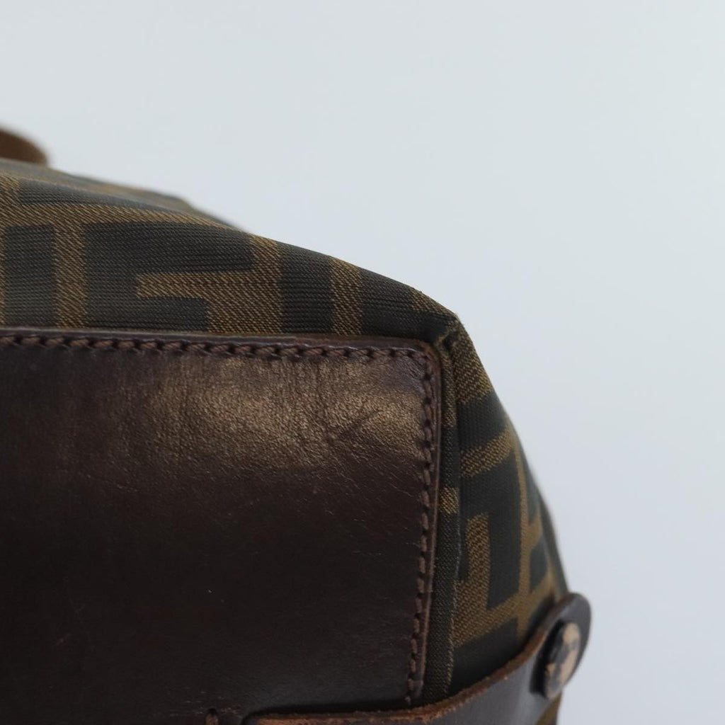 FENDI Zucca Canvas Hand Bag Brown Black yk15166