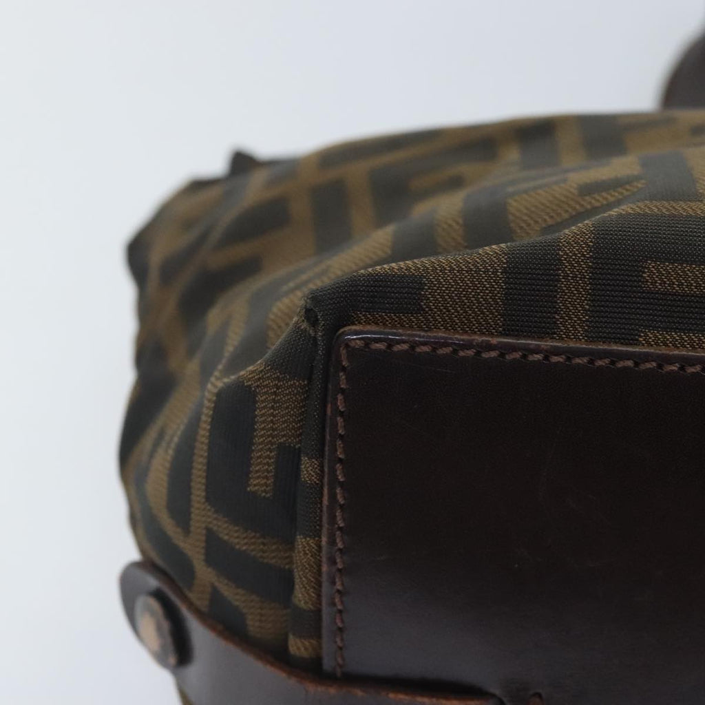 FENDI Zucca Canvas Hand Bag Brown Black yk15166