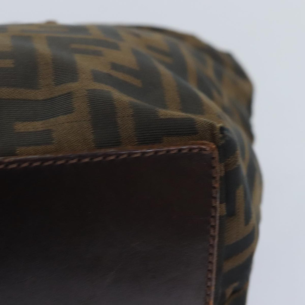 FENDI Zucca Canvas Hand Bag Brown Black yk15166