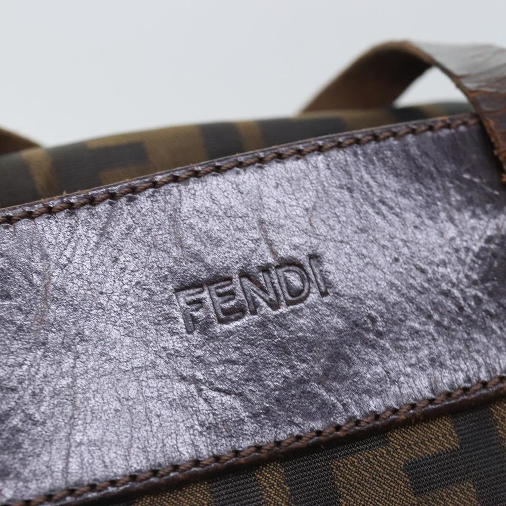 FENDI Zucca Canvas Hand Bag Brown Black yk15166