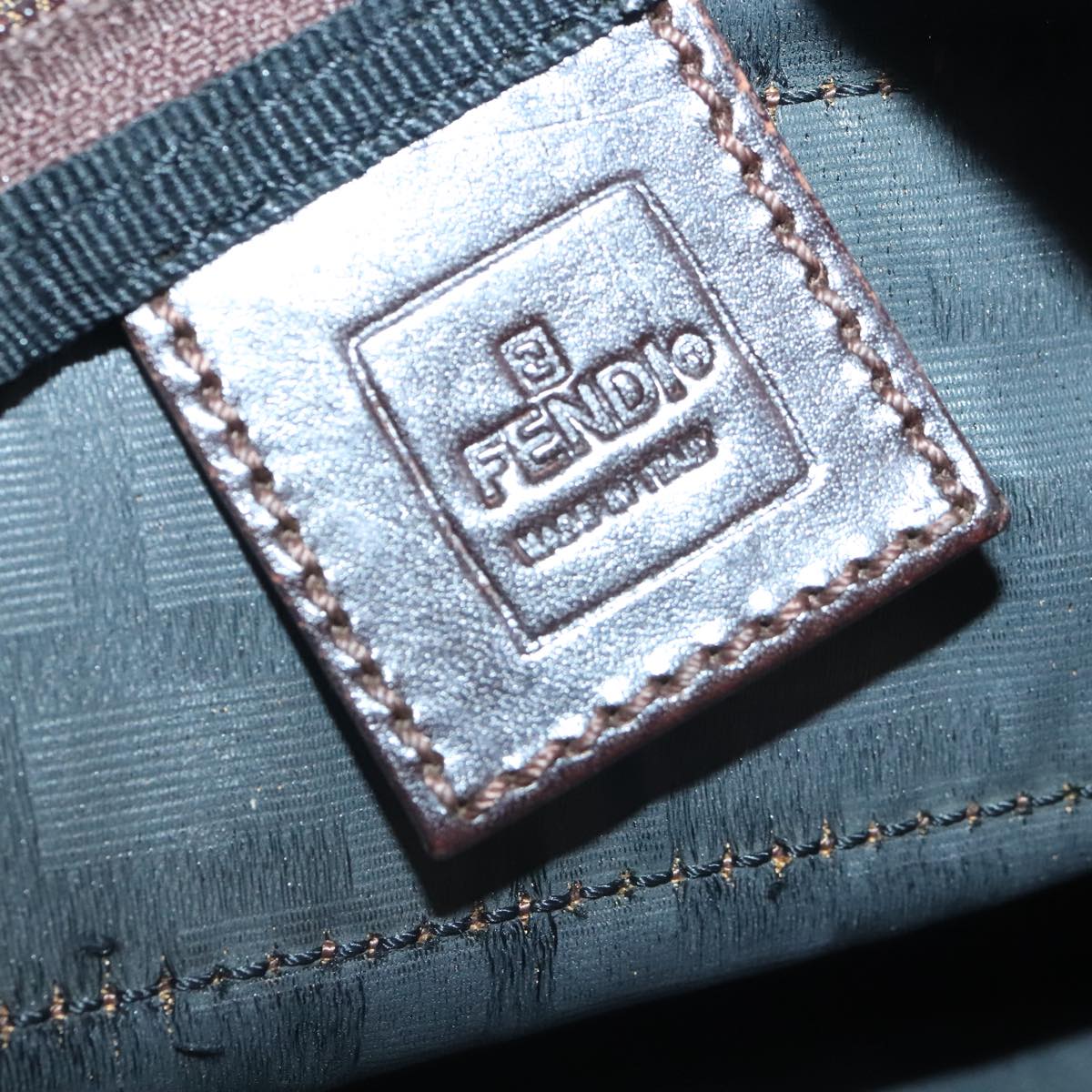 FENDI Zucca Canvas Hand Bag Brown Black yk15166