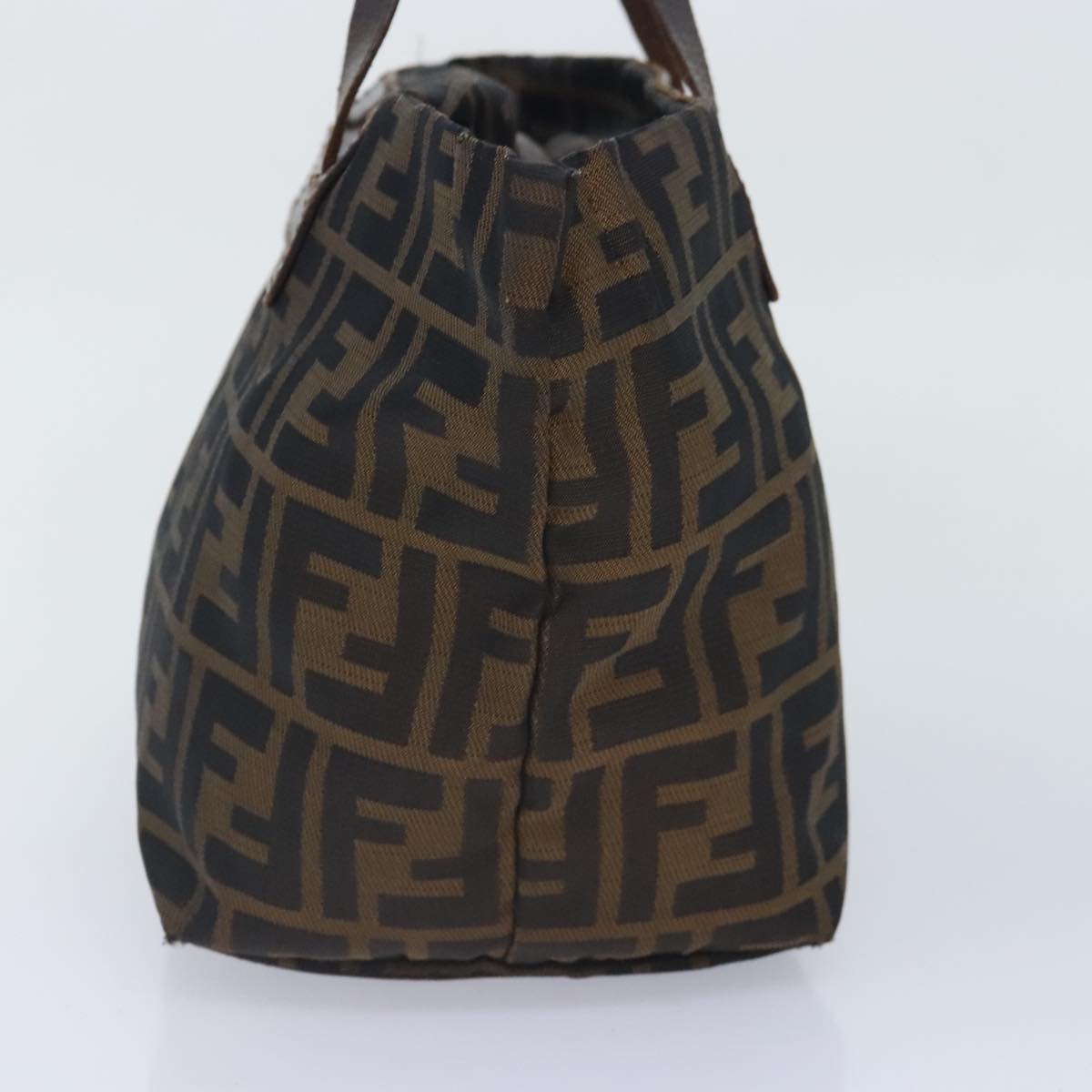 FENDI Zucca Canvas Hand Bag Brown Black yk15166