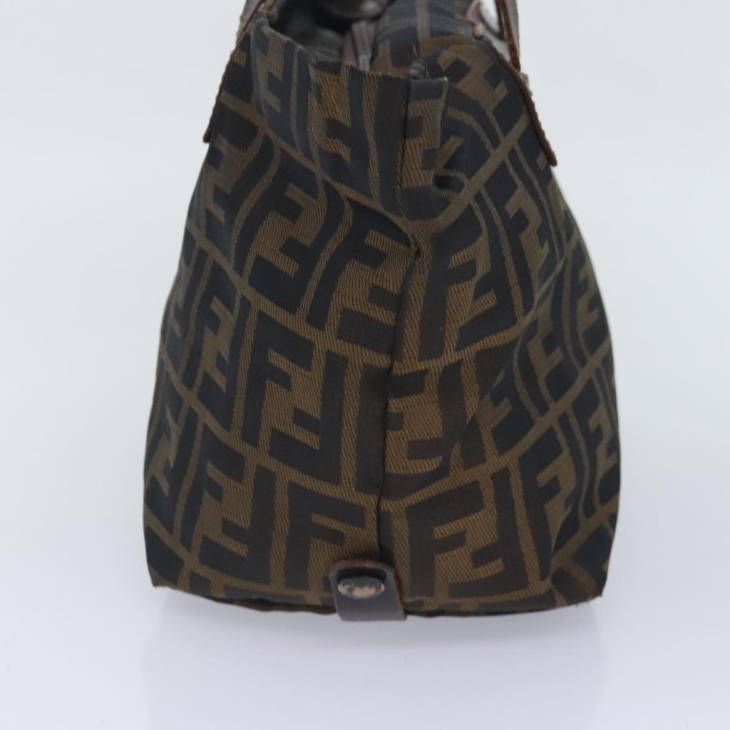 FENDI Zucca Canvas Hand Bag Brown Black yk15166
