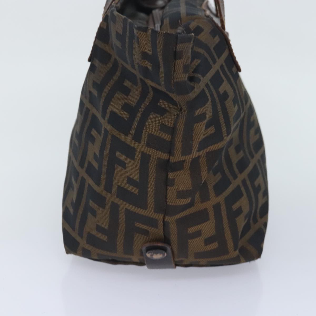 FENDI Zucca Canvas Hand Bag Brown Black yk15166