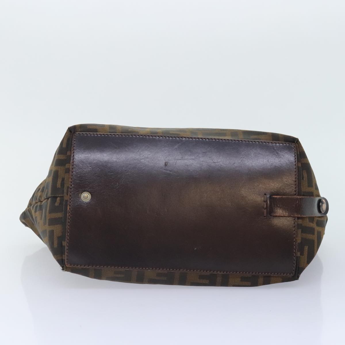 FENDI Zucca Canvas Hand Bag Brown Black yk15166