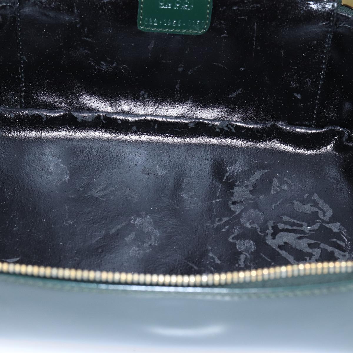 GUCCI Bamboo Vanity Cosmetic Pouch Patent Green 032 1956 0150 yk15191