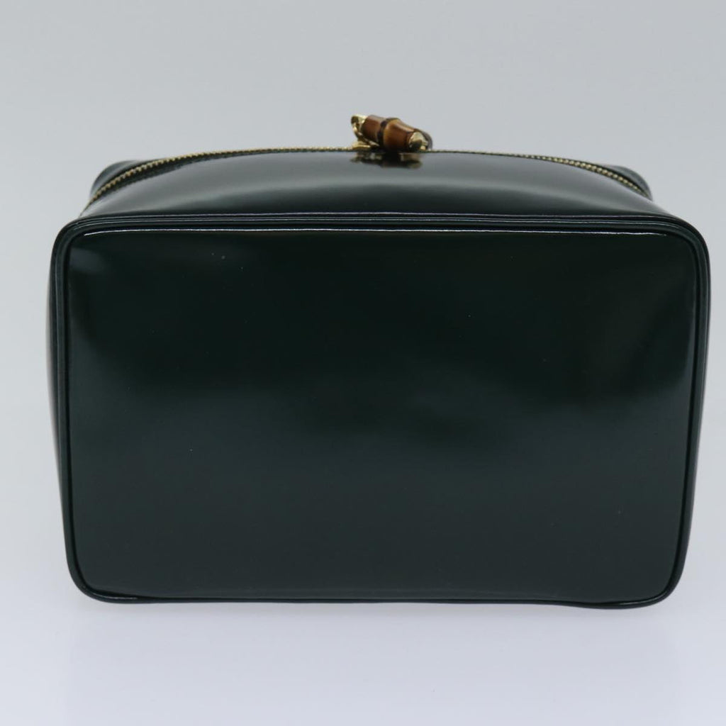 GUCCI Bamboo Vanity Cosmetic Pouch Patent Green 032 1956 0150 yk15191