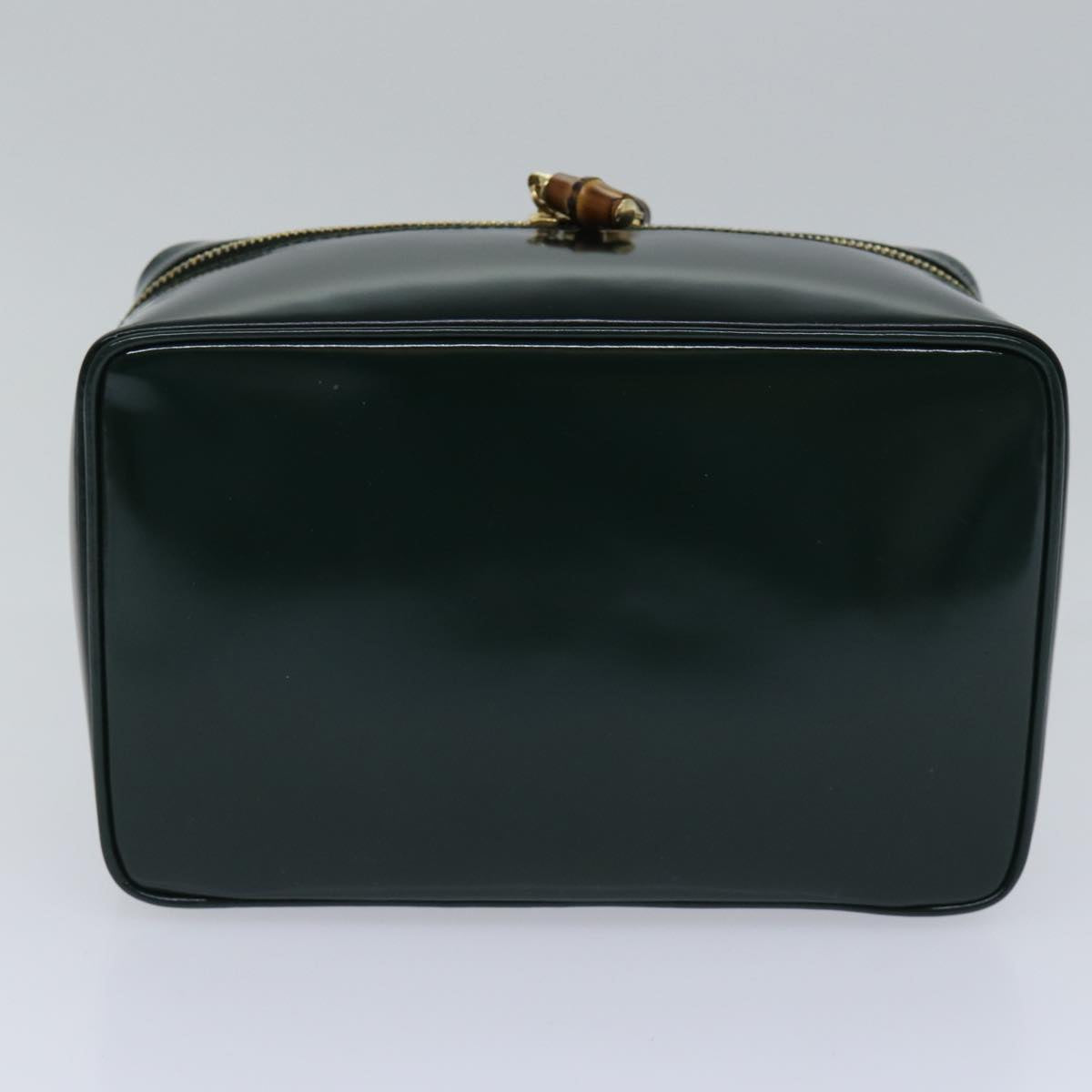 GUCCI Bamboo Vanity Cosmetic Pouch Patent Green 032 1956 0150 yk15191