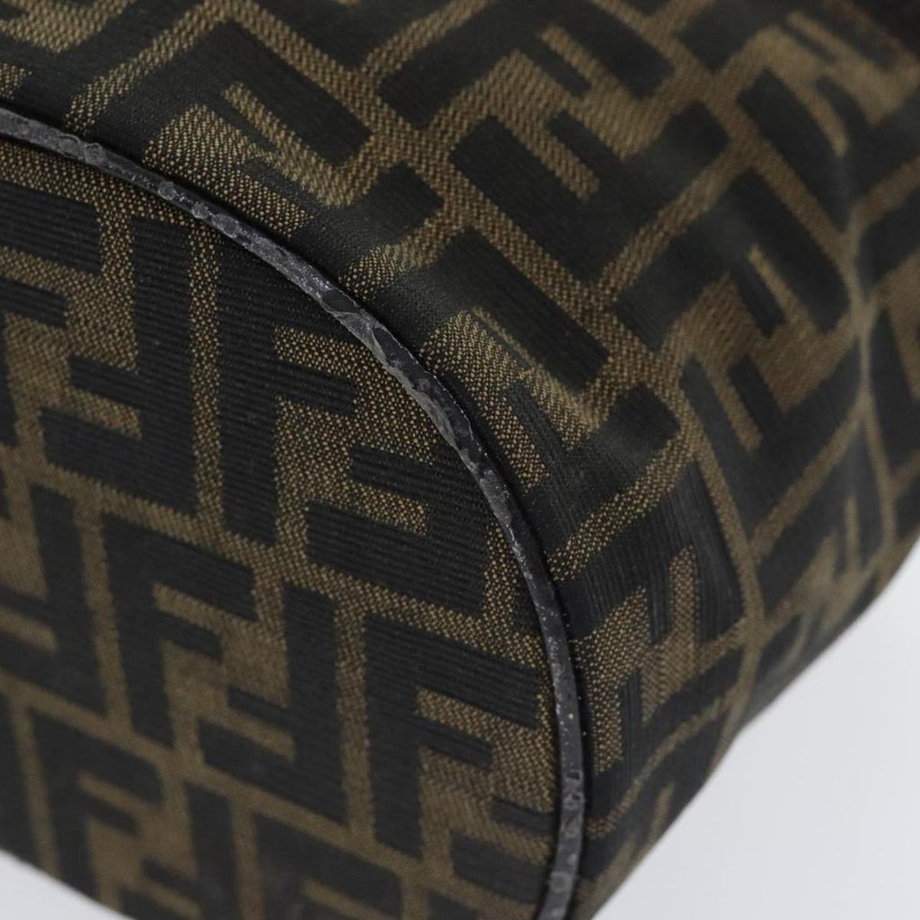FENDI Zucca Canvas Vanity Pouch Brown Black Silver yk15192