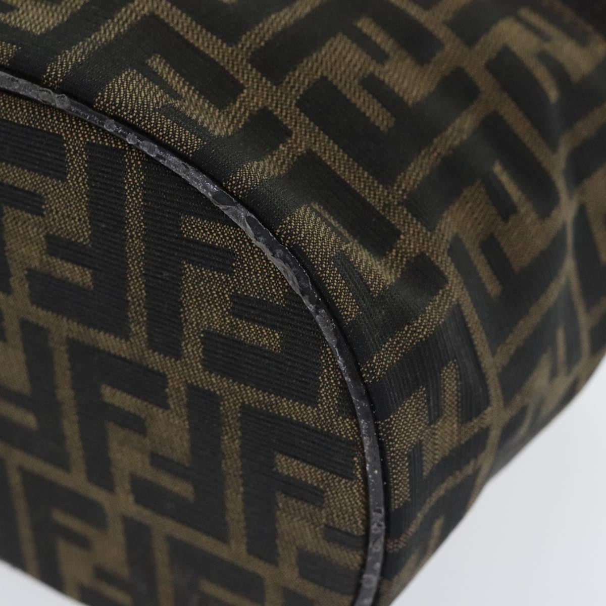 FENDI Zucca Canvas Vanity Pouch Brown Black Silver yk15192