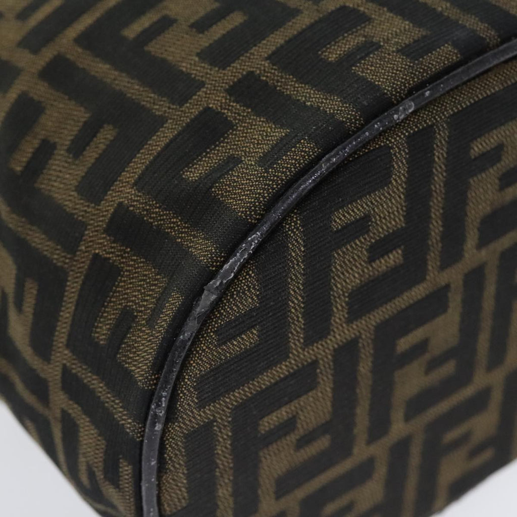 FENDI Zucca Canvas Vanity Pouch Brown Black Silver yk15192