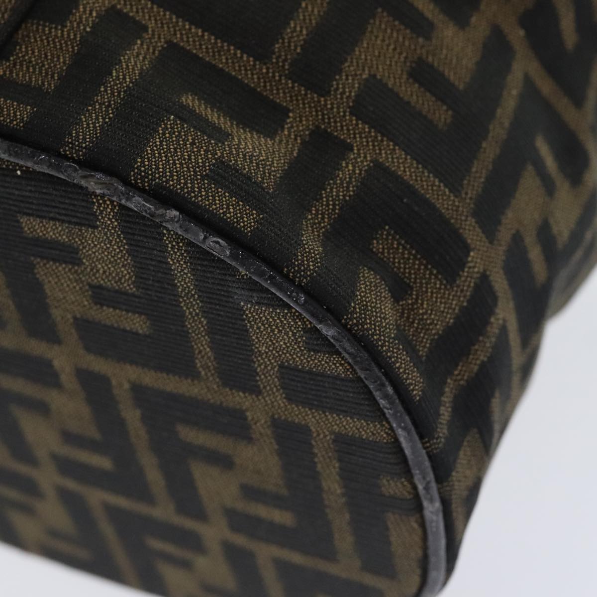 FENDI Zucca Canvas Vanity Pouch Brown Black Silver yk15192
