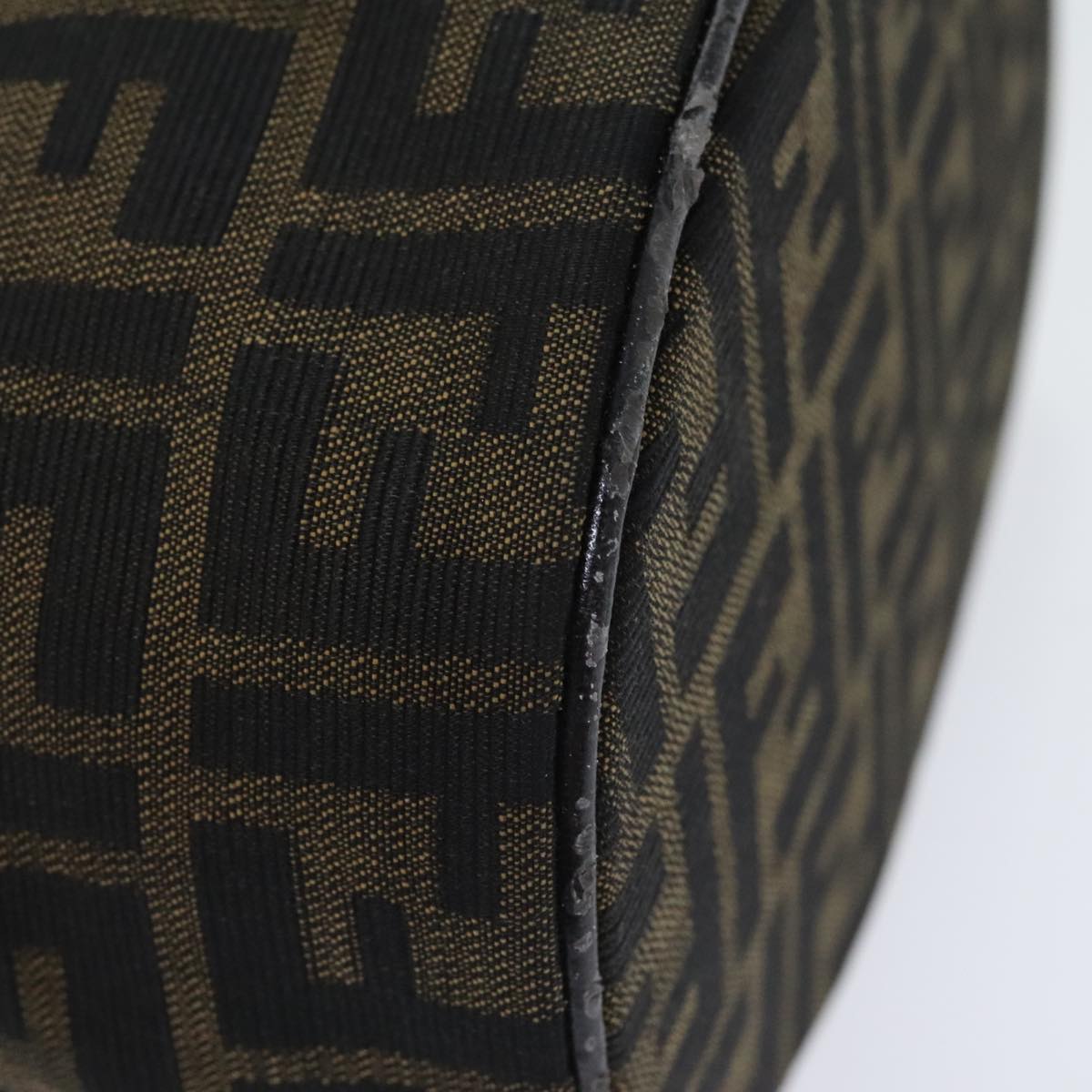 FENDI Zucca Canvas Vanity Pouch Brown Black Silver yk15192
