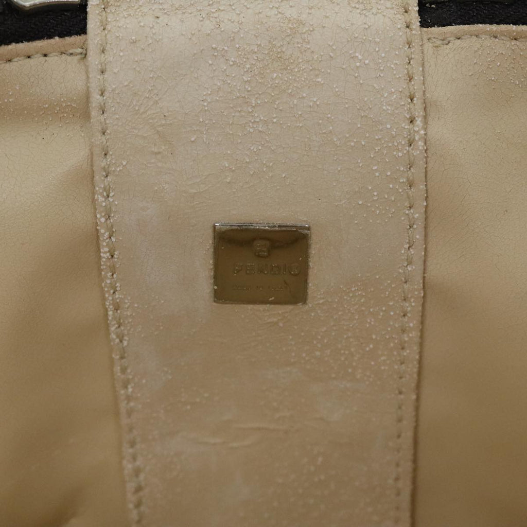 FENDI Zucca Canvas Vanity Pouch Brown Black Silver yk15192