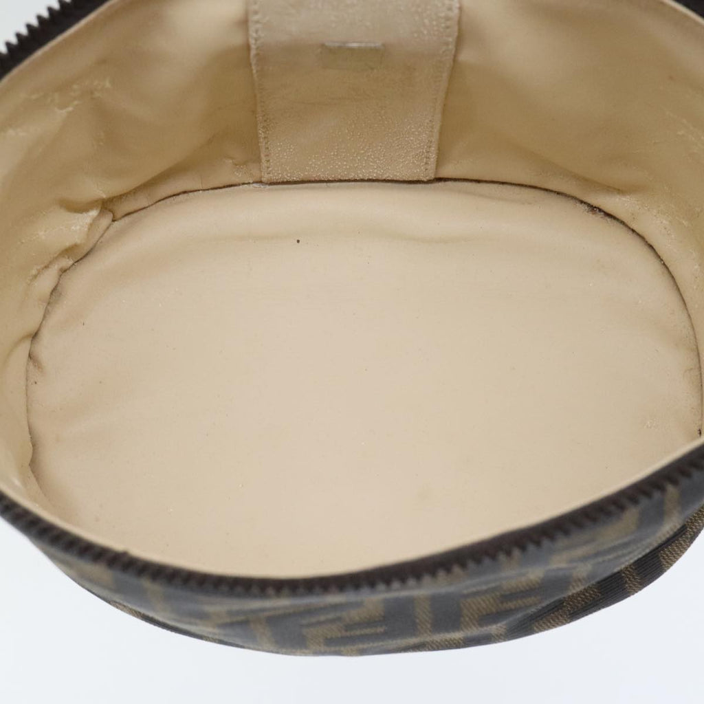FENDI Zucca Canvas Vanity Pouch Brown Black Silver yk15192