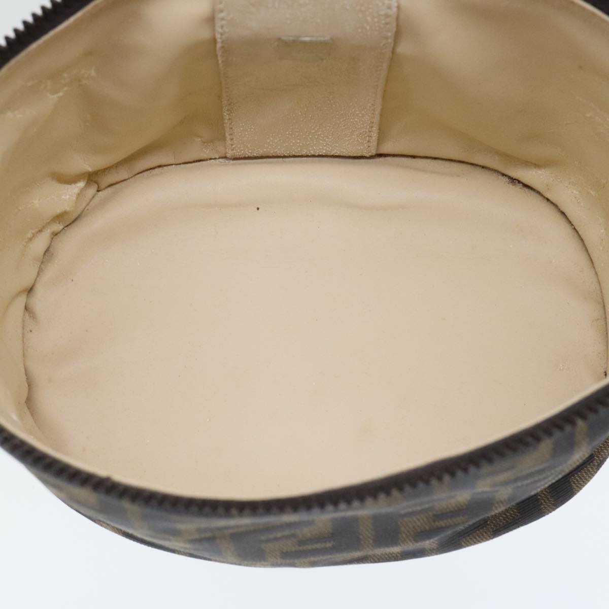 FENDI Zucca Canvas Vanity Pouch Brown Black Silver yk15192