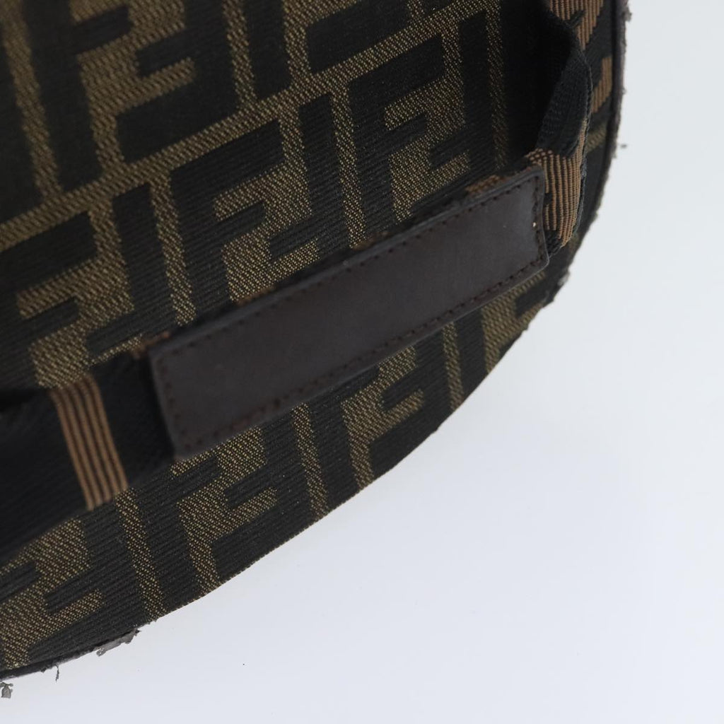 FENDI Zucca Canvas Vanity Pouch Brown Black Silver yk15192