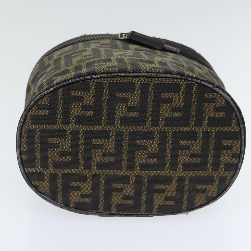 FENDI Zucca Canvas Vanity Pouch Brown Black Silver yk15192